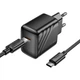 Сетевое зарядное устройство Hoco CS24A, 1Type-C PD, QC 25W, Type-C to Type-C, Черный - изображение 3