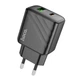 Сетевое зарядное устройство Hoco CS23A, 1USB, 1Type-C, PD, QC 30W, Черный - изображение 1