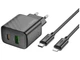 Сетевое зарядное устройство Hoco CS23A, 1USB, 1Type-C, PD, QC 30W, Type-C to Lightning Черный - изображение 3