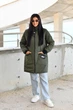 Пальто женское из плащевки хаки 48-50 р844.3618 - изображение 1