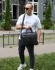 Сумка мужская офисная через плечо 39х29х10, практичный кожаный портфель для бизнеса, черный - изображение 9