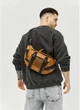 Большая кожаная мужская поясная сумка бананка Sambag DynamicDart рыжая - изображение 2
