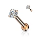 Серьга лабрет из стали Spikes LSI037T-18083-RDC для пирсинга губ, носа, уха (Цвет камня: Прозрачный, 8мм) - изображение 1