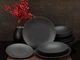 Набор столовой посуды CreaTable Vesuvio Black из 12 предметов на 4 персоны керамогранит высокого качества черно-серый - изображение 2