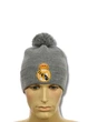Зимняя шапка с помпоном Реал Мадрид (Real Madrid) (one-size) Серый - изображение 1