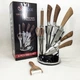 Набор кухонных ножей UNIQUE UN-1833 с деревянными ручками и подставкой - изображение 14
