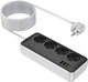 Мережевий подовжувач Hoco AC22 Sunlight 4-bit (PD30W/1C3A) desktop socket (EU/GER) (L=3M) Black (6942007636728) - зображення 3