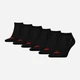 Набор женских носков коротких хлопковых Levi`s Low Cut Batwing Logo Eco 701226533-002 35-38 6 пар Black (8720245522120) - изображение 1