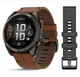 Смарт-годинник Garmin Смарт-годинник Garmin Fenix 8 Pro (51 mm) AMOLED Sapphire, титан Carbon Gray DLC із каштановим шкіряним ремінцем - изображение 1