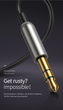 AUX-stereo (HiFi-sound) Bluetooth-аудиоадаптер Baseus Elegance Silver + громкая связь Hands Free c микрофоном, чёрный кабель (CABA01-01) - изображение 9