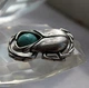 Министатуэтка Жук Скарабей Сріблення Бірюза Semantic Jewelry 3.0 x 2.5 x 0.5 см - зображення 4