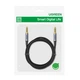 Кабель для наушников с микрофоном AUX Jack 3.5mm 4 Pin TRRS UGREEN AV183 M/M 4-Pole Microphone Audio Cable шнур аукс для гарнитуры микрофона колонок 2 метра серый (20782) - изображение 7