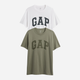 Набір футболок бавовняних довгих чоловічих GAP 885595-04 XL 2 шт Оливковий/Білий (1200146427153) - зображення 1