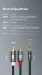 Кабель аудио Essager 3,5 мм Jack to 2RCA 3м Grey (EYPZJ-MYC0G) - изображение 8