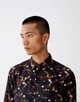 Сорочка Pull & Bear коричневий в чорно-білі візерунки SHOJS793 S - изображение 3