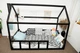 Детская кровать домик Монтессори BUSY WOOD напольная с ламелями Модель 2 200х90 см черный - изображение 4