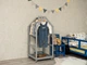 Будиночок-вішалка для одягу з колесами Busy Wood Чорний 50х50х112 см - зображення 6