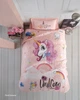 Покривало стьобане Aran Clasy Pink Dreams V-1 Pudra 180х240 з наволочкою - зображення 1