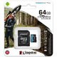 Карта памяти Kingston microSDXC 64Gb Canvas Go Plus A2 V30 UHS-1 U3 (R-170 Mb/s, W-90 Mb/s) + Adapter SD - изображение 2