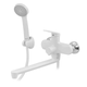 Змішувач для ванни Plamix Lucas-006 EURO SET White з шлангом, лійкою та кронштейном (PM0709) - изображение 1