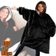 Плед толстовка Huggle Hoodie с капюшоном, черный - изображение 1