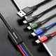 Многофункциональный кабель Baseus 4-в-1, USB – Lightning + MicroUSB + 2×Type-C, 1.2 м Черный - изображение 2