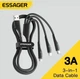 Універсальний кабель Essager 3в1 (USB - Lightning + Micro USB + Type-C, 1.2м, 3A) для заряджання смартфонів та гаджетів - зображення 8