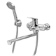 Смеситель для ванны Plamix Lucas-006 EURO SET Chrome (с шлангом, лейкой и кронштейном) (PM0710) - изображение 1