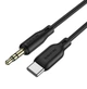 Аудіокабель Borofone BL18 Type-C silicone digital audio conversion cable Black (6941991101069) - зображення 1