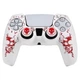 Защитный силиконовый чехол Devil (White/Red) для геймпада Sony DualSense PS5 + накладки на стики - изображение 1