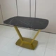 Стол обеденный MebliRoMax VIRO 1150х750х750 Камень Пьетра Гриджио Черный / Золотой мат (УТП037349) - изображение 2