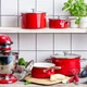 Каструля KitchenAid Steel Core з крышкою 24 см 6 л красный (CC003270-001) - изображение 7