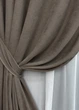 Комплект штор VR-Textil Микровелюр Petek 100х270 2шт и Тюль 300х270 1707ш-1153т Какао с белым 71-031/1 - изображение 4