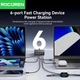 Зарядное устройство - адаптер питания Rocoren 200W GaN 0242 2U+4C черное вилка США (US plug) - изображение 6