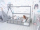 Детская кровать домик Монтессори BUSY WOOD напольная Модель 1 190х90 см серая - изображение 6