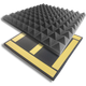 Акустические панели быстрого монтажа Quick Installation Pyramid самоклеящиеся, графит 50х50см толщина 50мм - изображение 1