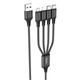 Зарядний кабель HOCO X76 Super Combo 4-in-1 2Type-C+Lightning+MicroUSB Cable 2A 1m Black - изображение 1