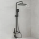 Душова система настінна з термостатом і дисплеєм Shower Series, комплект для душу з лійками та стійкою з нержавіючої сталі, змішувач для ванної з верхнім, ручним та гігієнічним душем Чорний/хром ASD-66-Black/Chrome - зображення 1