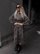 Жіноча легка міді сукня з довгим рукавом Uaclothes 48-50 Коричневий (like34591-150041371) - зображення 3