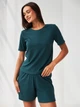 Пижама (футболка + шорты) женская BARWA garments 0315/313 M Зеленая (2113153132318) - изображение 5