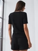 Пижама (футболка + шорты) женская BARWA garments 0315/313 M Черная (2113153132011) - изображение 2