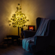 Świecące drzewko Springos CL0860 150 cm 128 LED Choinka na pniu ośnieżona (5907719491011) - obraz 3