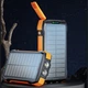 Повербанк Promate Solartank-20pdqi 20000mah Сонячна Панель Та Ліхтарик Чорно Помаранчевий Зарядний Пристрій (314400) - зображення 2