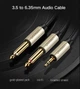 Аудіокабель UGREEN AV126 3.5mm TRS to Dual 6.35mm TS Audio Cable 2m (Gray)(UGR-10615) (UGR-10615) - изображение 3