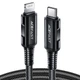 Кабель ACEFAST C4-01 Type-C to iP 3A, 30W, 1.8m, nylon, zinc connectors, Black (6974316281306) - изображение 1