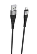 Кабель BOROFONE BX32 USB to iP 2.4A, 1m, нілон, алюмінієві+TPE connectors, Black (6931474710413) - зображення 1