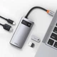 USB-хаб Baseus Metal Gleam Series 4-in-1 Multifunctional Type-C HUB Docking Station Gray（Type-C to HDMI*1+USB3.0*1+USB2.0*1+PD*1） (CAHUB-CY0G) - изображение 7