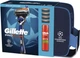 Подарунковий набір для чоловіків Gillette UEFA Champions League Special Edition Станок Fusion5 Proglide Flexball з 4 змінними картриджами + Гель для гоління Fusion для чутливої шкіри 200 мл + Косметичка (8006530028820) - зображення 1
