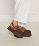 Жіночі уггі Сандалі Платформа Темно Коричневі Замша UGG Funkette Slippers Platform Chocolate (38, темно коричневий) - изображение 6