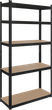 Regał metalowy Rebel RB-1251B 180 x 90 x 40 cm Czarny (5901890104012) - obraz 1